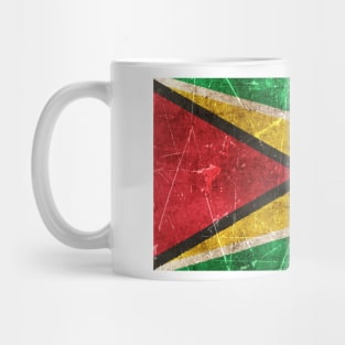 Vintage Aged and Scratched Guyanese Flag Mug